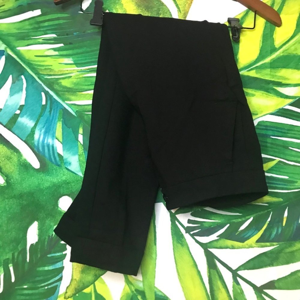Euc $70 T. Tahari Women's Size 2 Asl Black Slim Fit Skinny Cuffed Cropped Pants